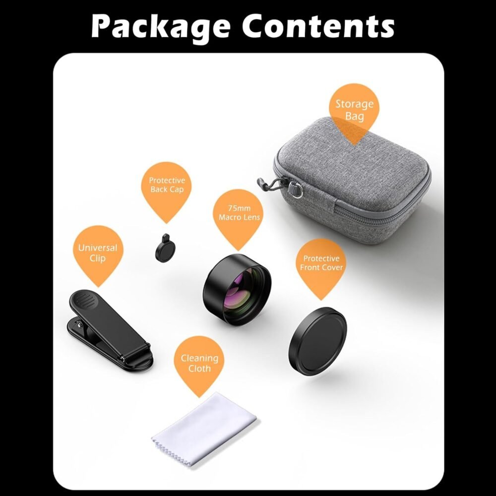 【2025 Upgraded】 75mm Macro Lens for iPhone, Pixel, Samsung Galaxy, OnePlus, Huawei, and Other Phones, Phone Camera Lens Macro Lens Attachment for iPhone, Universal Clip Included - Image 7