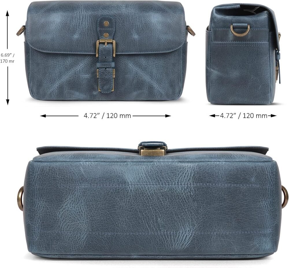 MegaGear Torres Genuine Leather Camera Messenger Bag for Mirrorless, Instant and DSLR Cameras - Image 5