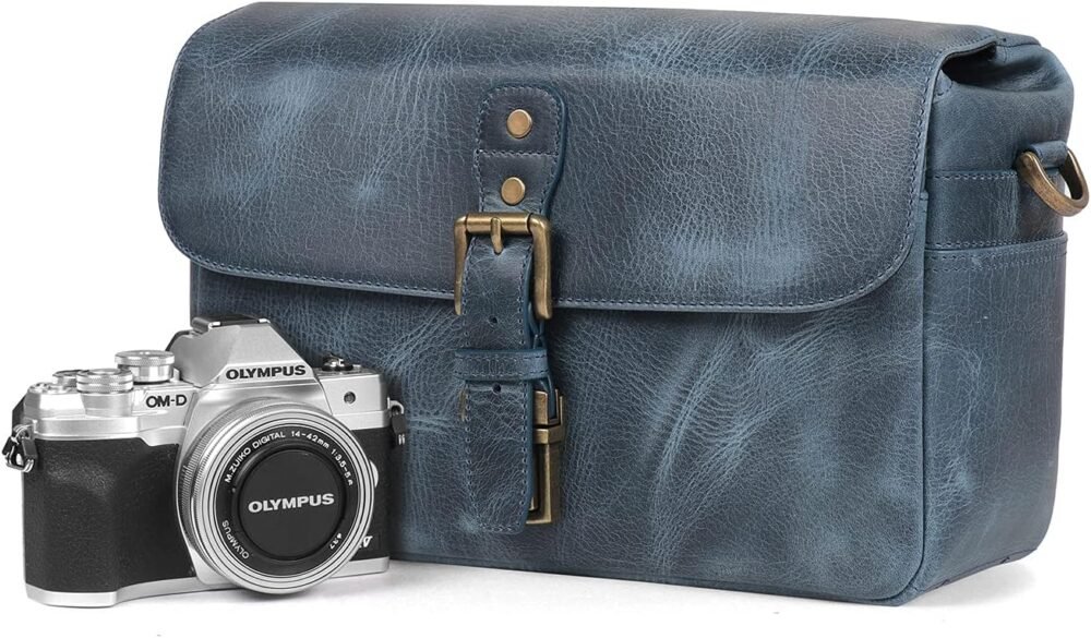 MegaGear Torres Genuine Leather Camera Messenger Bag for Mirrorless, Instant and DSLR Cameras - Image 8