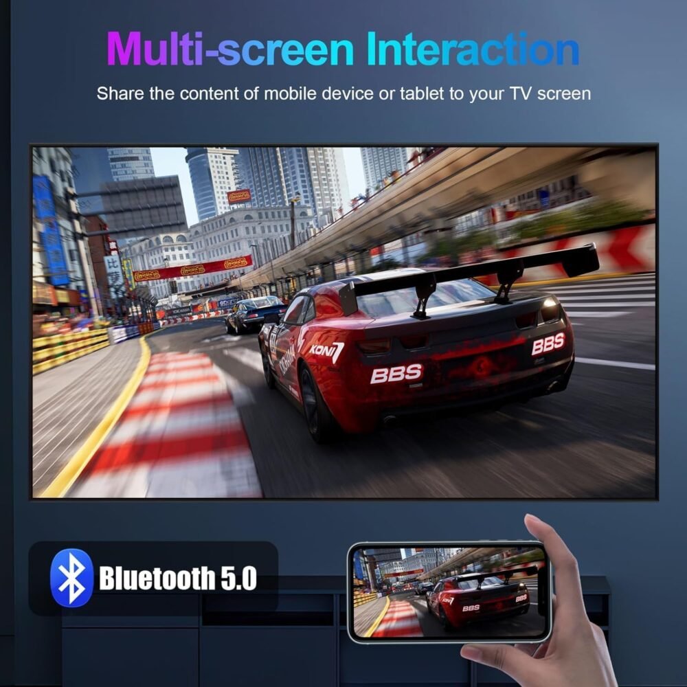 Android TV Box 13.0, Android Box 4GB RAM 64GB ROM, Quad Core Smart 8K TV Box with Mini Keyboard Support 2.4G/5.0GHz Dual WiFi 100M Ethernet Bluetooth - Image 8