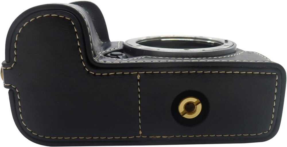 Rieibi EOS R7 Case - Quality PU Leather Half Case for Canon EOS R7 Mirrorless Camera - Grip Case for Canon EOSR7 - Black - Image 10