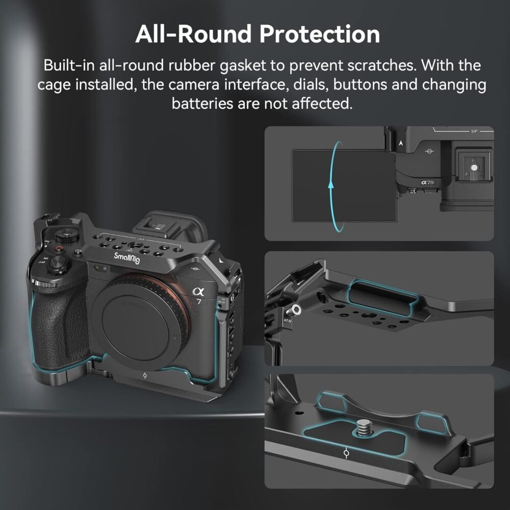 SmallRig Full Camera Cage for Sony Alpha 7R V/IV/S III/A7R IV/Alpha 1-3667B - Image 5