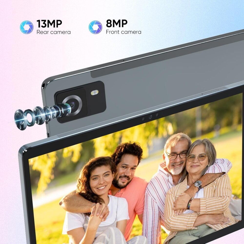 weelikeit Tablet 10 inch, Android 14 Tablets with Octa-Core Processor 14GB(6+8) RAM 128GB ROM, 1200x1920 FHD Screen, 5G WiFi, 5MP+13MP Dual Camera, Bluetooth 5.0, 7000mAh Battery (Gray) - Image 3