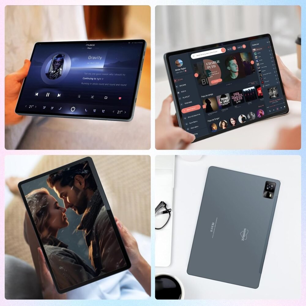 weelikeit Tablet 10 inch, Android 14 Tablets with Octa-Core Processor 14GB(6+8) RAM 128GB ROM, 1200x1920 FHD Screen, 5G WiFi, 5MP+13MP Dual Camera, Bluetooth 5.0, 7000mAh Battery (Gray) - Image 7