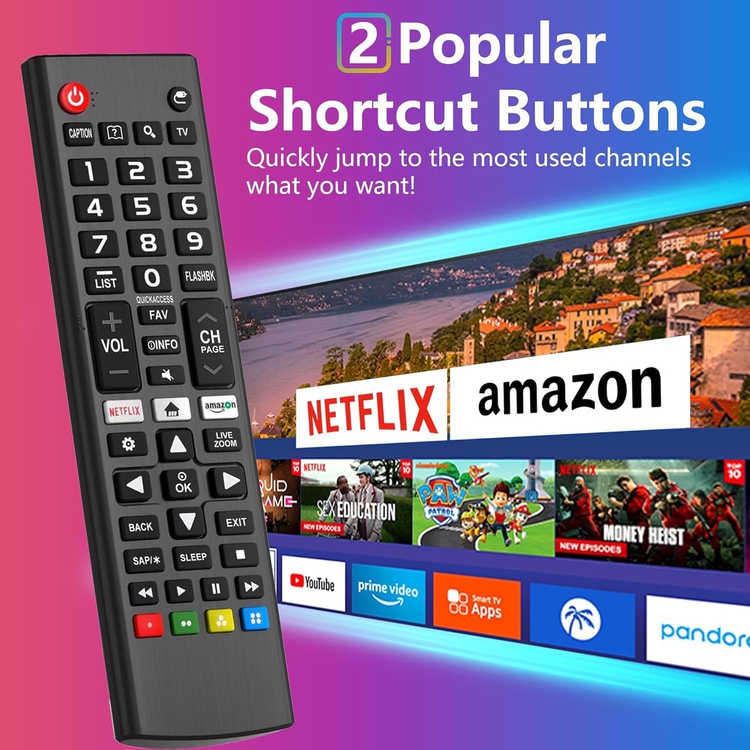 Replacement Remote Control for LG TV Remote AKB75095307 Universal for LG Smart TV Remote Compatible with All Models LCD LED OLED 3D HDTV Smart TVs with Netflix Prime Video Shortcut Buttons - Image 5