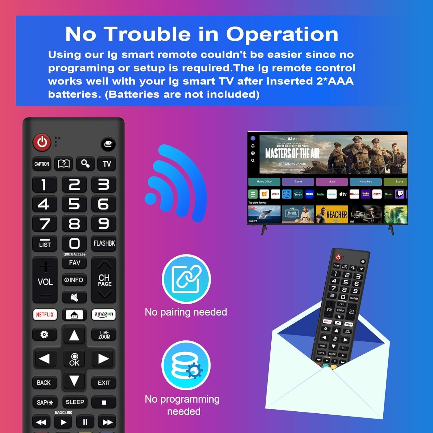 Replacement Remote Control for LG TV Remote AKB75095307 Universal for LG Smart TV Remote Compatible with All Models LCD LED OLED 3D HDTV Smart TVs with Netflix Prime Video Shortcut Buttons - Image 6
