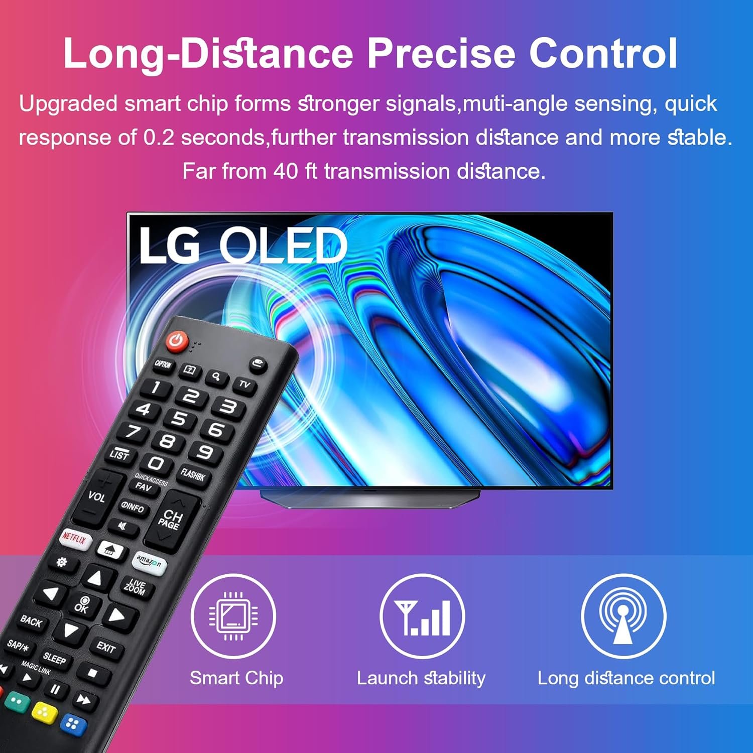 Replacement Remote Control for LG TV Remote AKB75095307 Universal for LG Smart TV Remote Compatible with All Models LCD LED OLED 3D HDTV Smart TVs with Netflix Prime Video Shortcut Buttons - Image 8