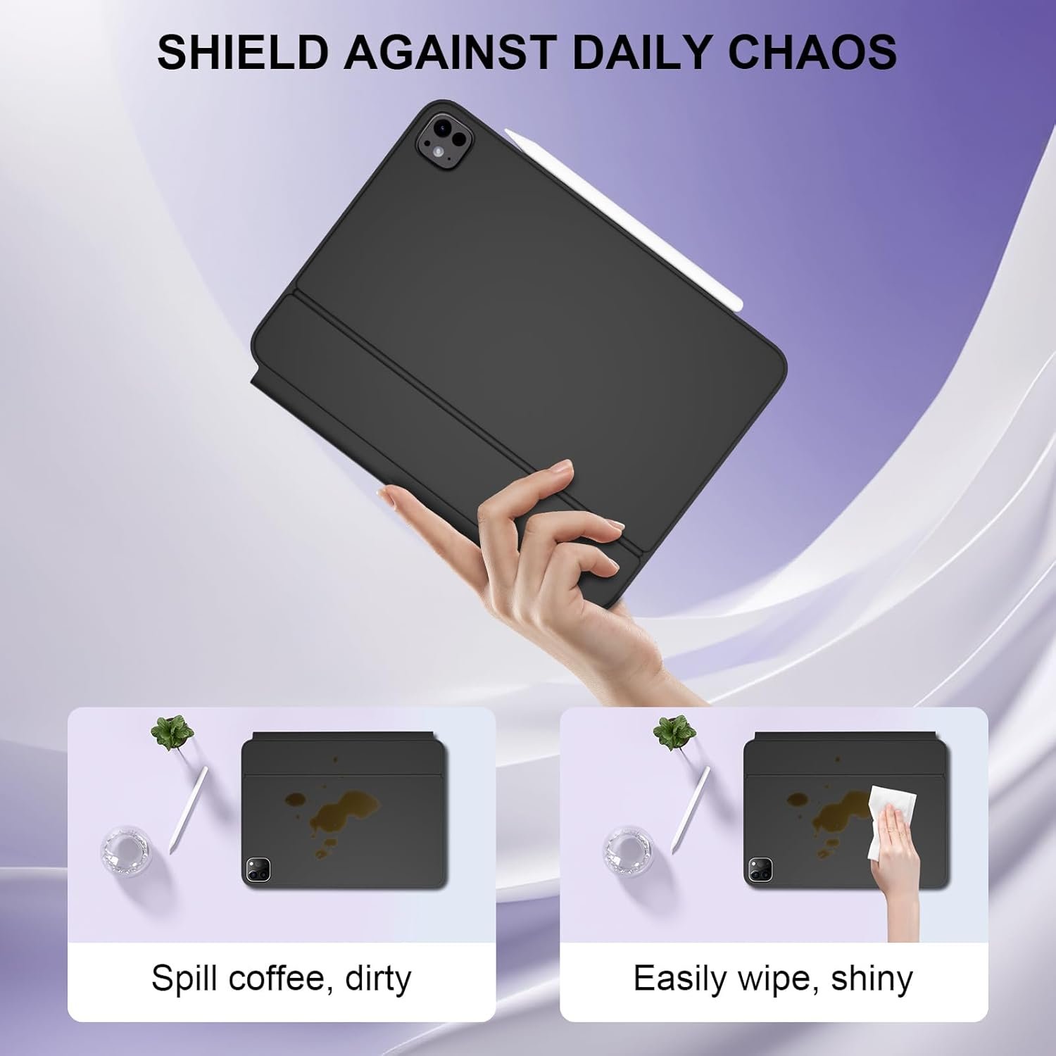 Floating Cantilever Keyboard Case for iPad Air 11'' (M3 2025 / M2 2024)/iPad Pro 11'' 1-4th Gen – Portable Magic-Style Trackpad Case with Ergonomic Typing, Fit for iPad Air 5th/4th Gen, 1.5lbs-Black - Image 7