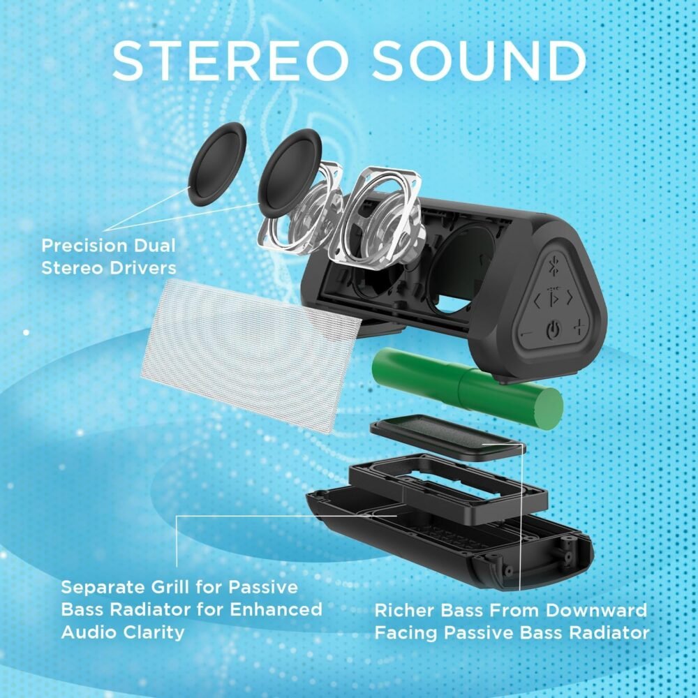OontZ Ultra Portable Bluetooth Speaker 5.0 - IPX7 Waterproof, 14W Enhanced Sound, 20-Hr Battery, 100ft Wireless Range, Deep Bass and Clear Audio, Durable Shower Speaker for Pool or Beach (White) - Image 3
