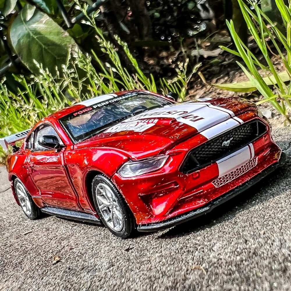 1/42 Ford Mustang Car Model, Take Apart Assembled Car, DIY Car Model kit Educational Building Toys, Children's Gifts, Can Open Door Birthday Gift for Children Red - Image 7