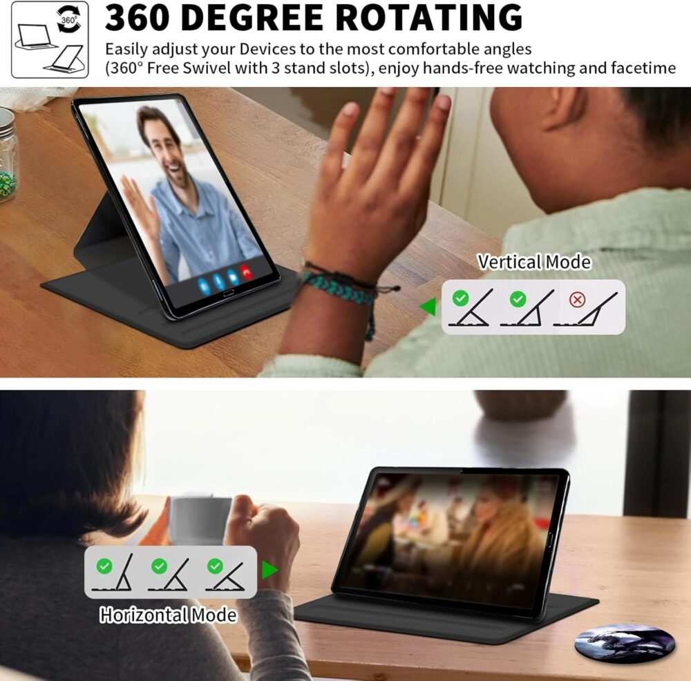 for Amazon Fire Max 11 Tablet Case,(13th Generation, 2023 Release) 360 Degree Rotating Swivel PU Leather Stand Flip Folio Cover with Auto Wake/Sleep Case for Fire Max 11,Cool Purple Dragon - Image 3