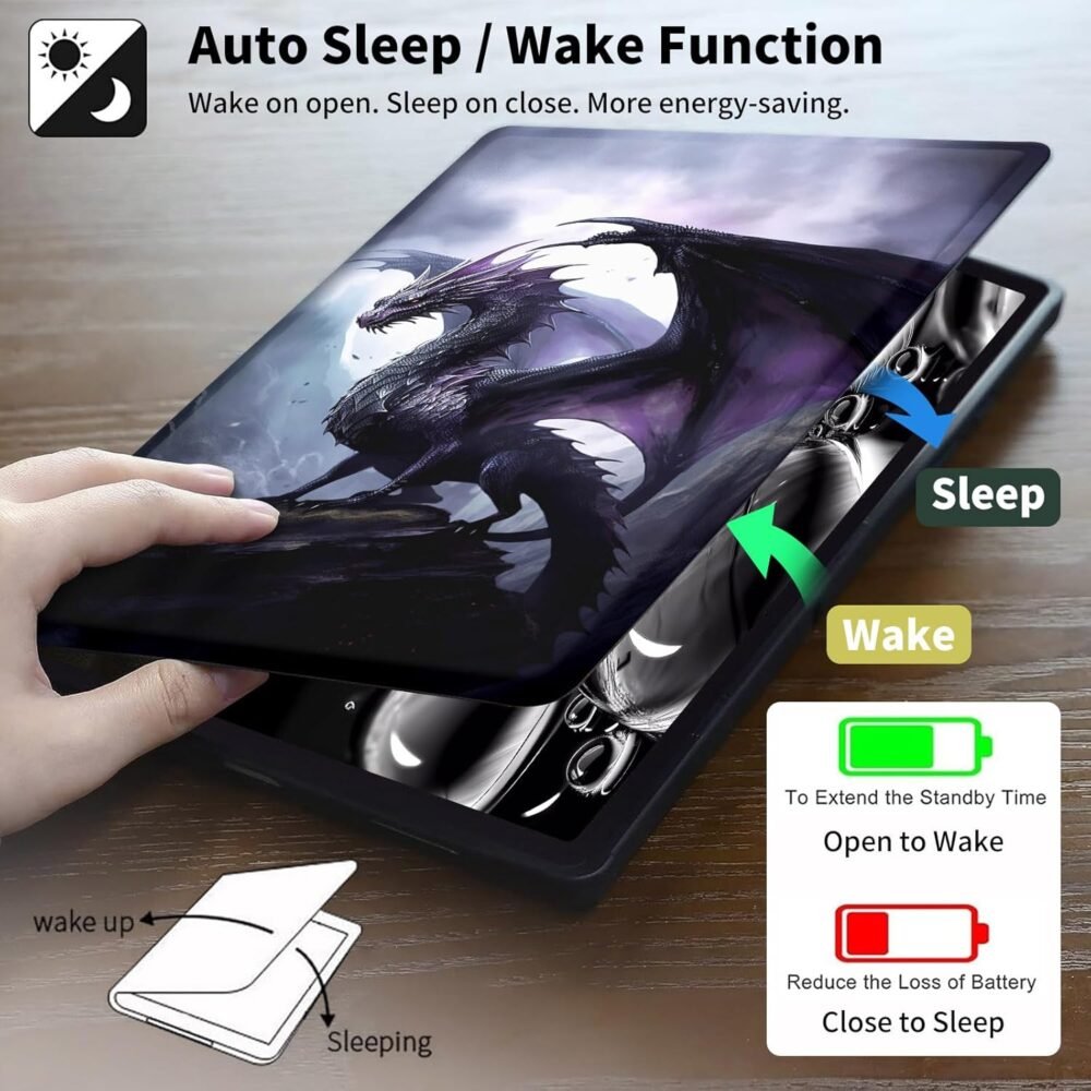 for Amazon Fire Max 11 Tablet Case,(13th Generation, 2023 Release) 360 Degree Rotating Swivel PU Leather Stand Flip Folio Cover with Auto Wake/Sleep Case for Fire Max 11,Cool Purple Dragon - Image 6