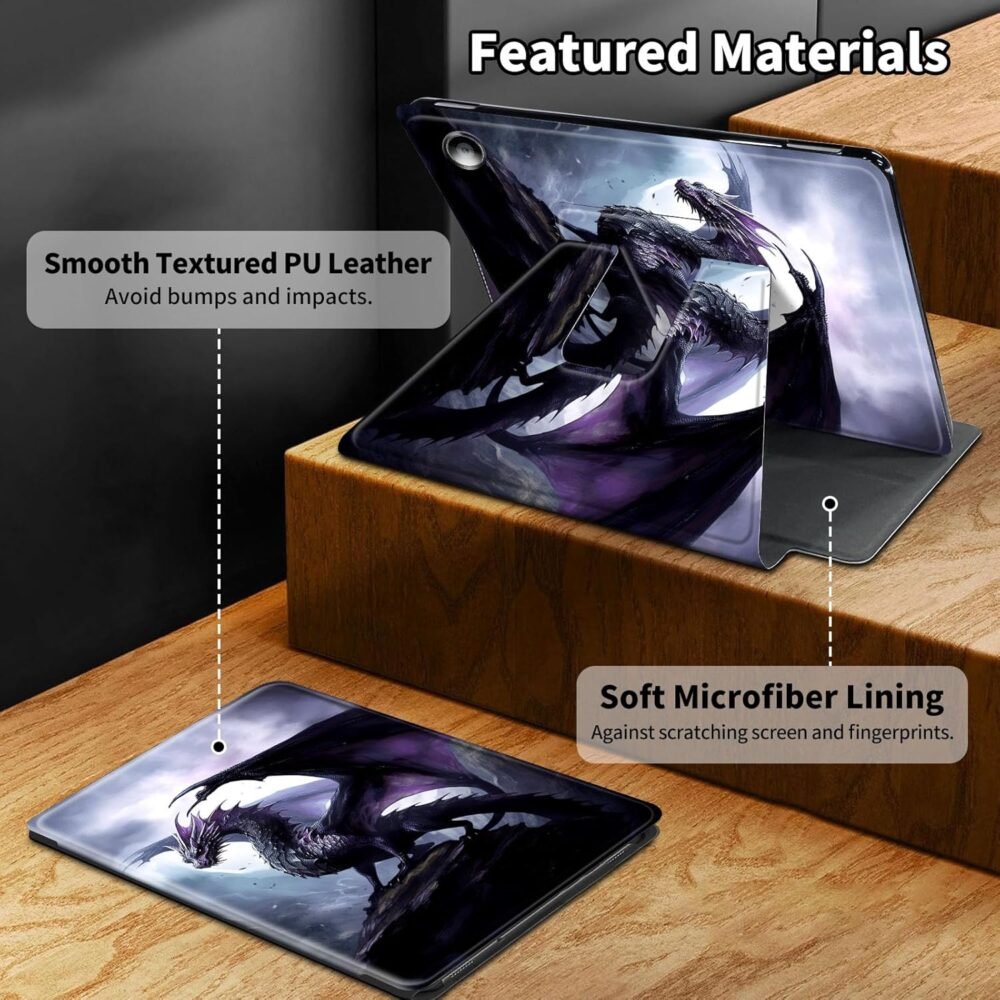 for Amazon Fire Max 11 Tablet Case,(13th Generation, 2023 Release) 360 Degree Rotating Swivel PU Leather Stand Flip Folio Cover with Auto Wake/Sleep Case for Fire Max 11,Cool Purple Dragon - Image 9