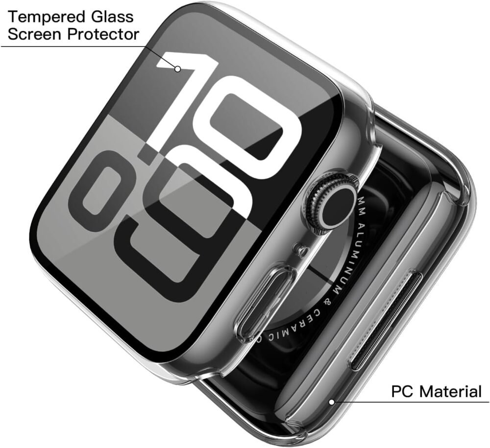 Misxi 2 Pack Tempered Glass Case for 2024 Apple Watch Series 10 46mm, Ultra-Thin Hard PC Screen Protector Cover, Full Body Scratch-Resistant Protection for iWatch 10, Pristine Transparent - Image 4
