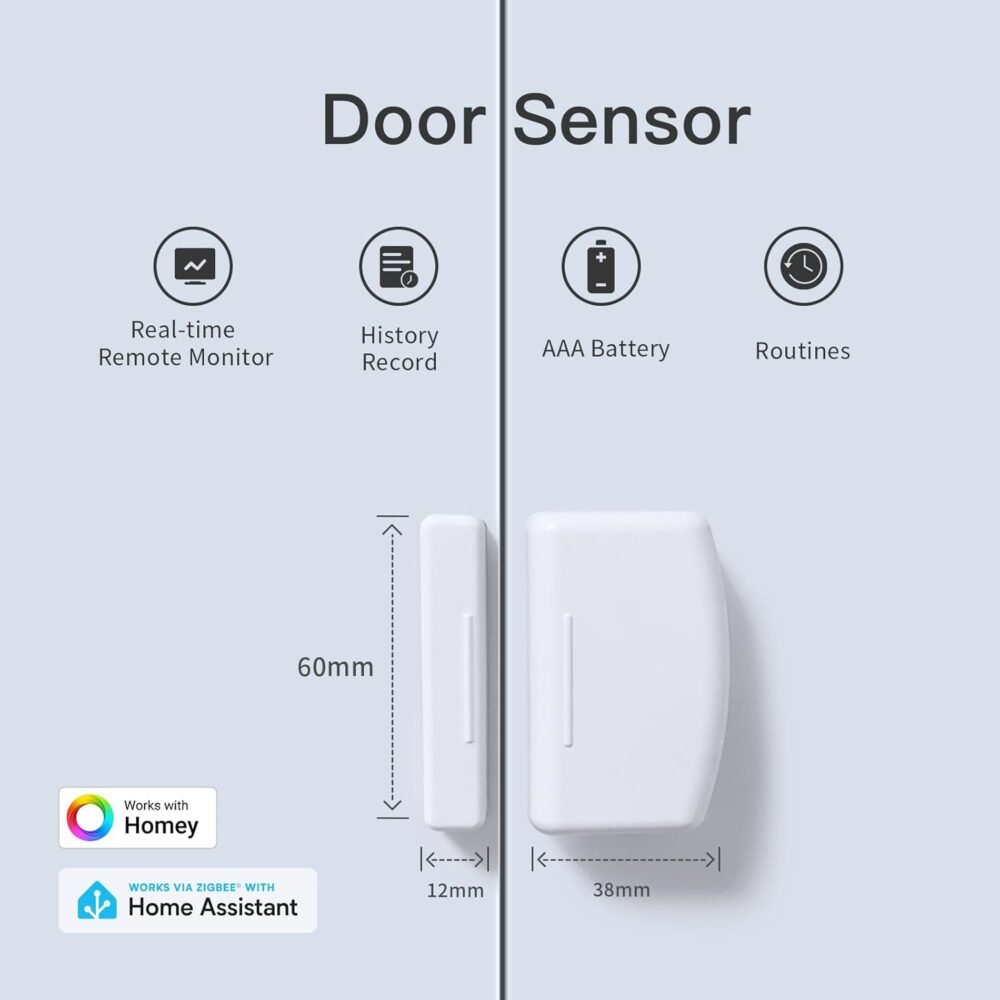 THIRDREALITY Zigbee Contact Sensor 2 Pack,Door and Window Monitor, Home Automation,Works with Home Assistant,SmartThings,Aeotec,Homey,Hubitat or Echo Devices with Build-in Zigbee Hub,hub Required - Image 3