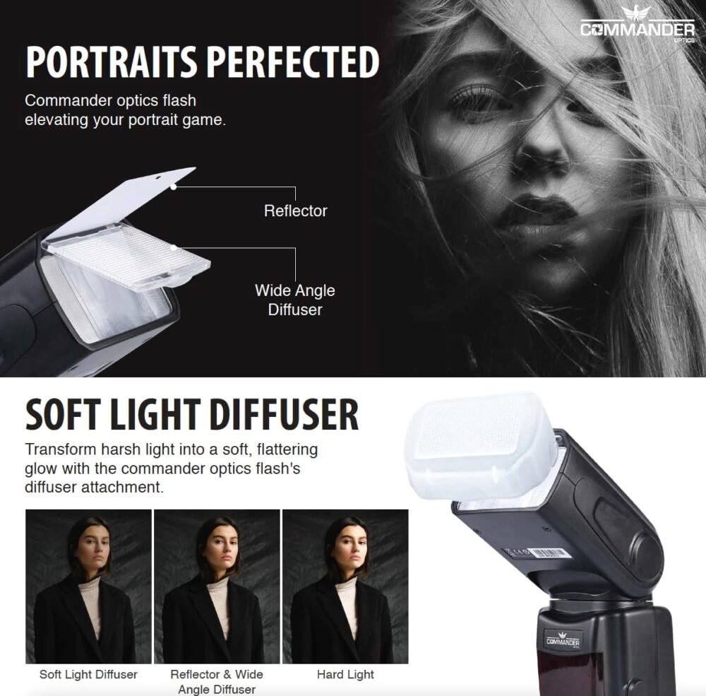 Speedlite Dedicated Electronic Flash Bundle for Canon EOS Rebel SL2, SL3,T6i, T7i, T8i, 750D, 800D, 850D,Includes U-Shape Bracket, Off Shoe Cable, Rechargeable Batteries, Diffuser, Case - Image 7