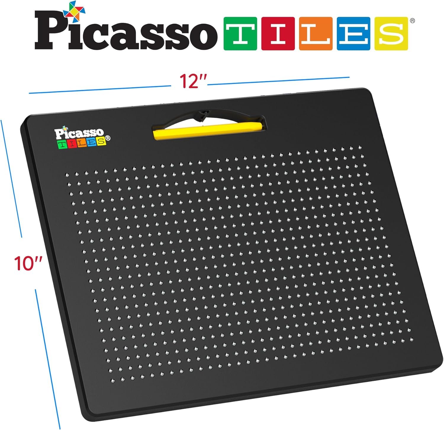 PicassoTiles 2PK 4-in-1 Magnetic Drawing Board 12x10 inch Large Magnet Tablet Pad with 4 Facings Lowercase & Uppercase Alphabets, Numbers, & Freestyle STEM Learning Writing Reading Playboard PTB06 - Image 3