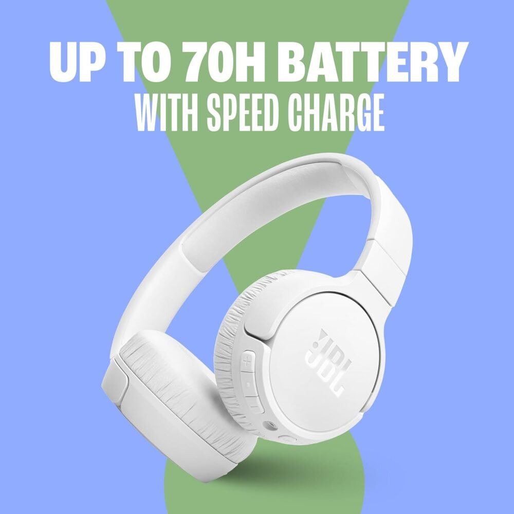 JBL Tune 670NC - Adaptive Noise Cancelling with Smart Ambient Wireless On-Ear Headphones, Up to 70H Battery Life with Speed Charge, Lightweight, Comfortable and Foldable Design (Purple) (Renewed) - Image 4