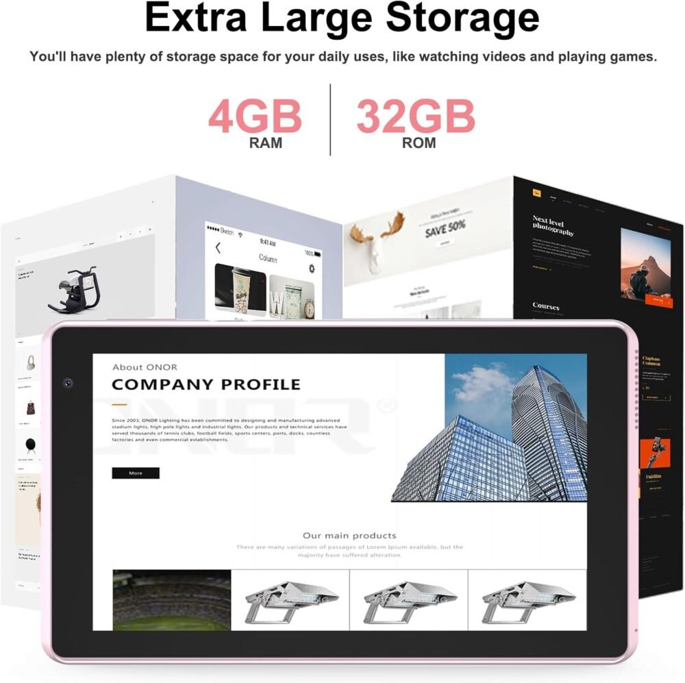 2025 Android 14 Tablet, 7 inch 4GB RAM+32GB ROM/ 1TB Expandable Tableta PC,1.6Ghz Quad-core Processor Computer, 1024 * 600 IPS Touch Screen, 5MP Dual Camera, WiFi, Game, Bluetooth Tablet - Image 3