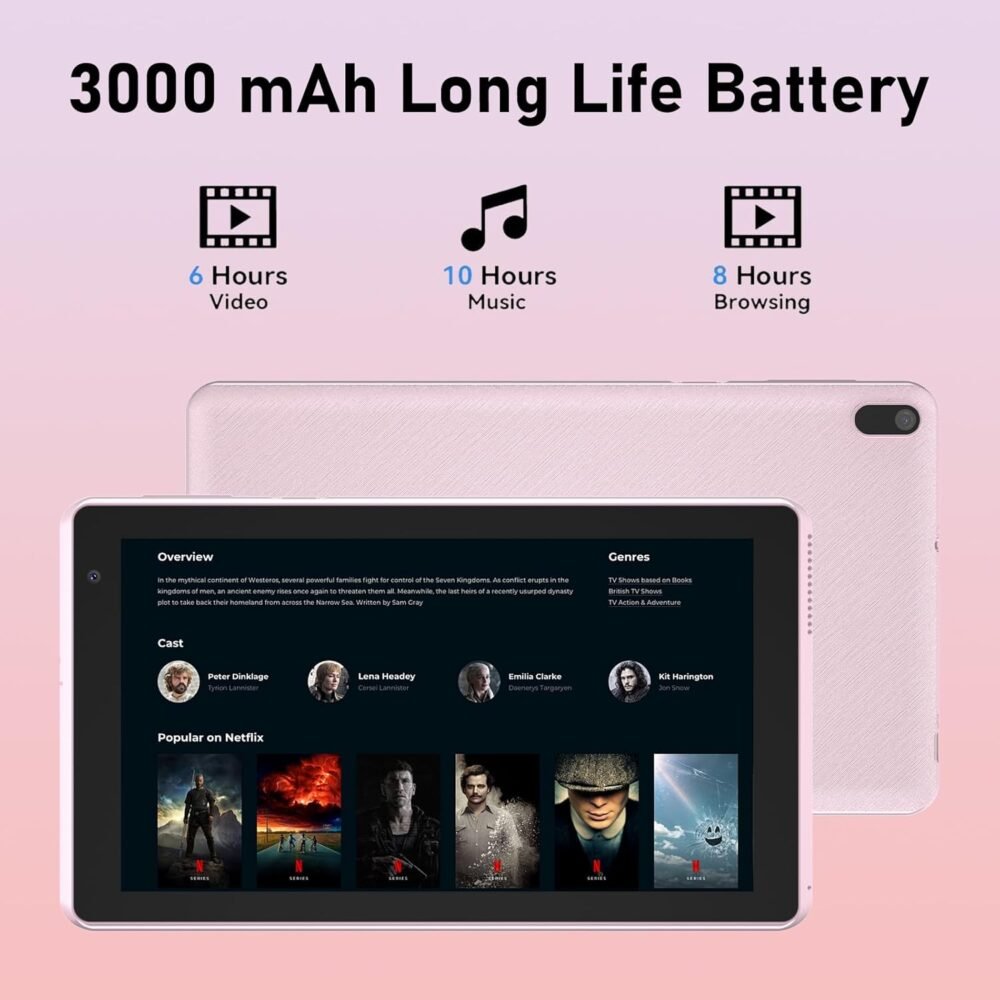2025 Android 14 Tablet, 7 inch 4GB RAM+32GB ROM/ 1TB Expandable Tableta PC,1.6Ghz Quad-core Processor Computer, 1024 * 600 IPS Touch Screen, 5MP Dual Camera, WiFi, Game, Bluetooth Tablet - Image 7