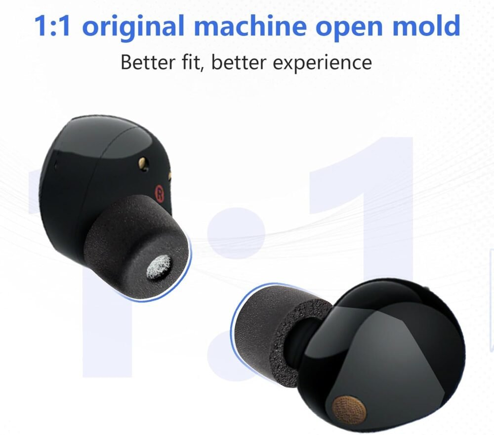 3 Pairs Memory Foam Eartips Ear Buds for Sony WF-1000XM5, Ear Tips Replacement Sony Ear Piece Foam Tips for WF-1000XM5 Fit Charging Case(Matt Surface, M) - Image 5
