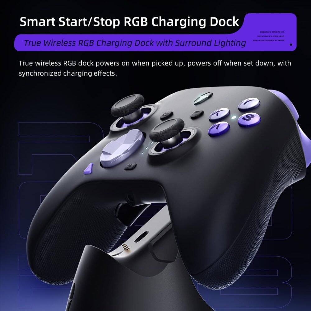 Thunderobot G80 1000HZ Wireless Gaming Controller for NS/PC/iOS/Android with Charging Dock,Hall-effect Adjustable Joystick,Dual-Mode Force-Switch Triggers,Optical Micro Switches,RGB Backlight - Image 7