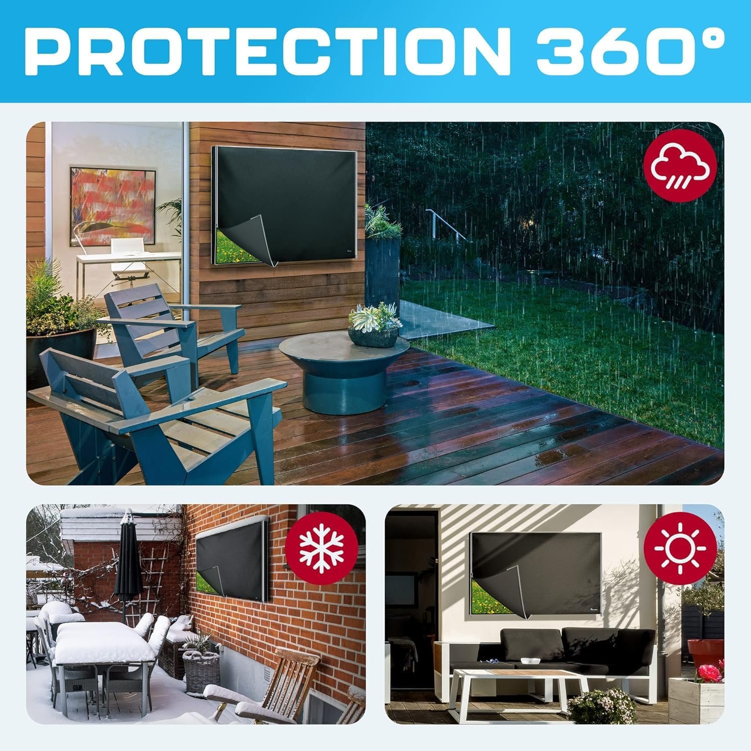 Outdoor TV Cover 55 Inch Weatherproof and Waterproof | TV Cover for Outside 55 | Smart Shield TV Screen Protector for Outside TV | Display Protectors - Image 4
