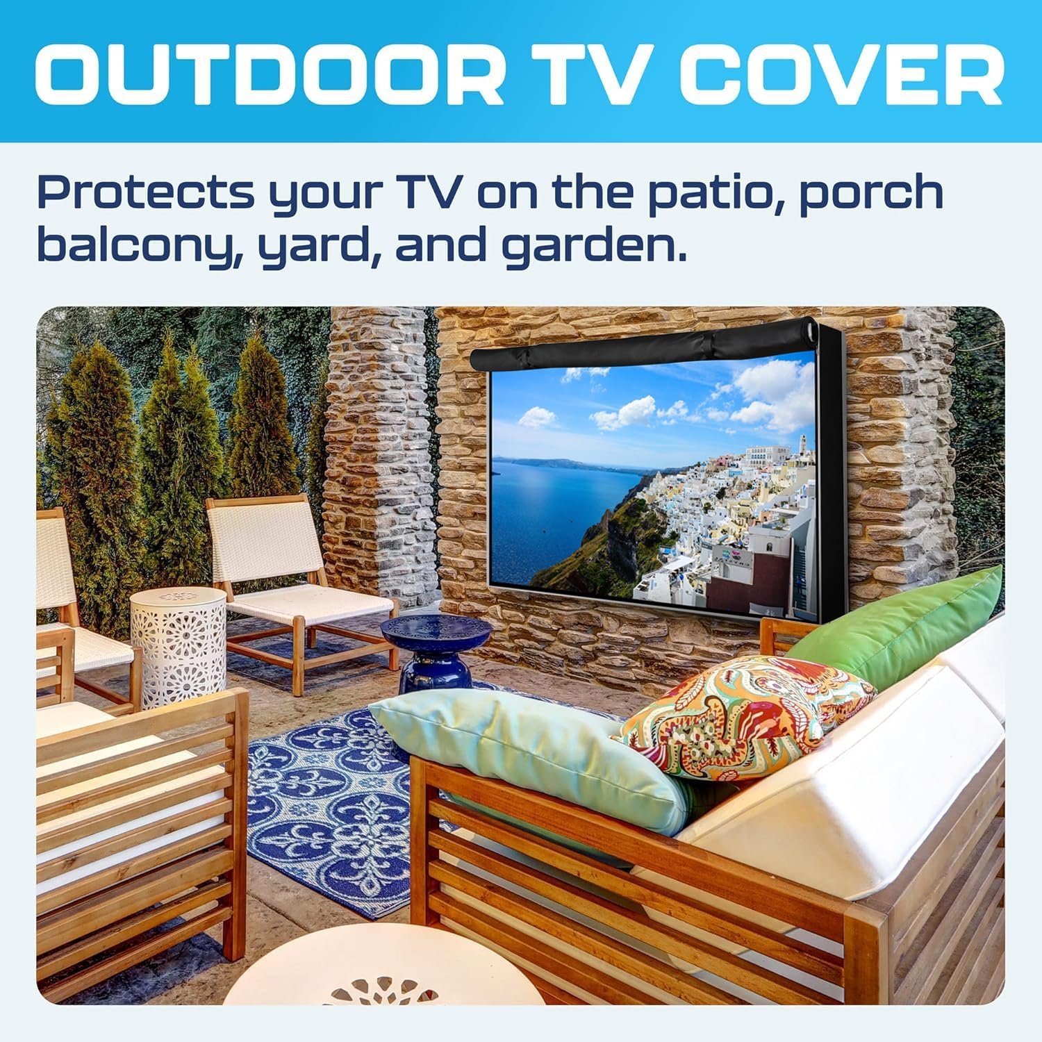 Outdoor TV Cover 55 Inch Weatherproof and Waterproof | TV Cover for Outside 55 | Smart Shield TV Screen Protector for Outside TV | Display Protectors - Image 5