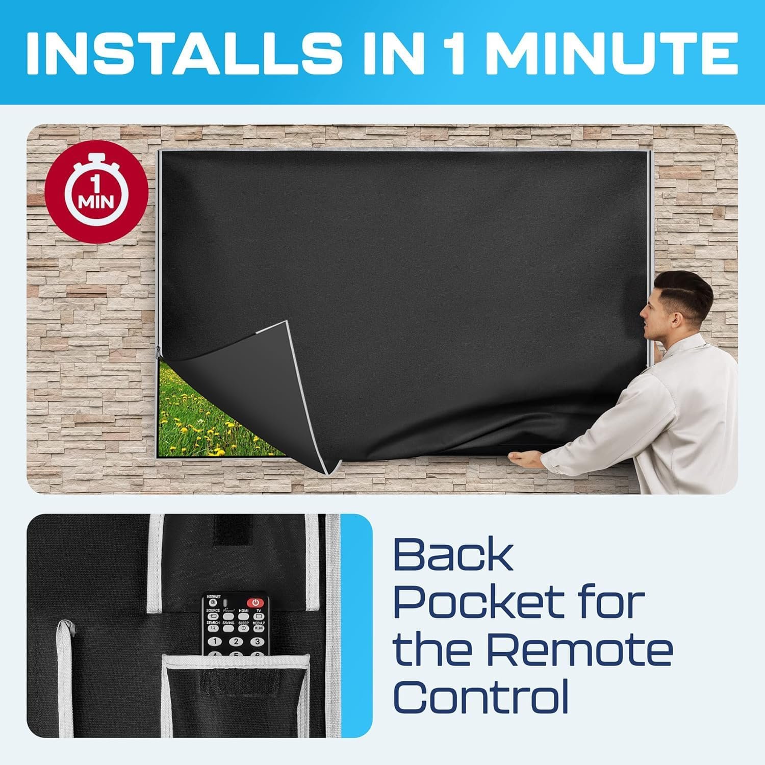 Outdoor TV Cover 55 Inch Weatherproof and Waterproof | TV Cover for Outside 55 | Smart Shield TV Screen Protector for Outside TV | Display Protectors - Image 6