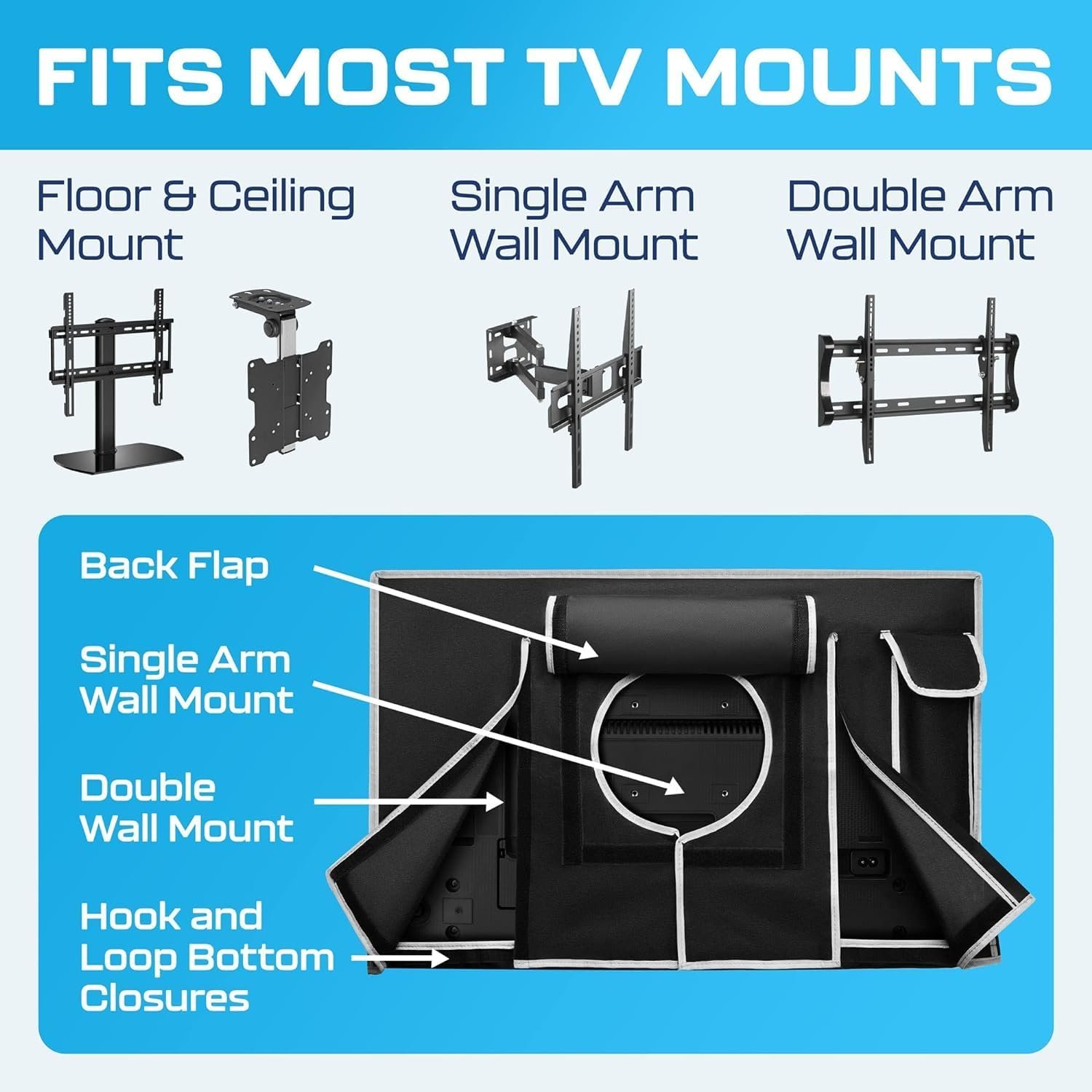 Outdoor TV Cover 55 Inch Weatherproof and Waterproof | TV Cover for Outside 55 | Smart Shield TV Screen Protector for Outside TV | Display Protectors - Image 8
