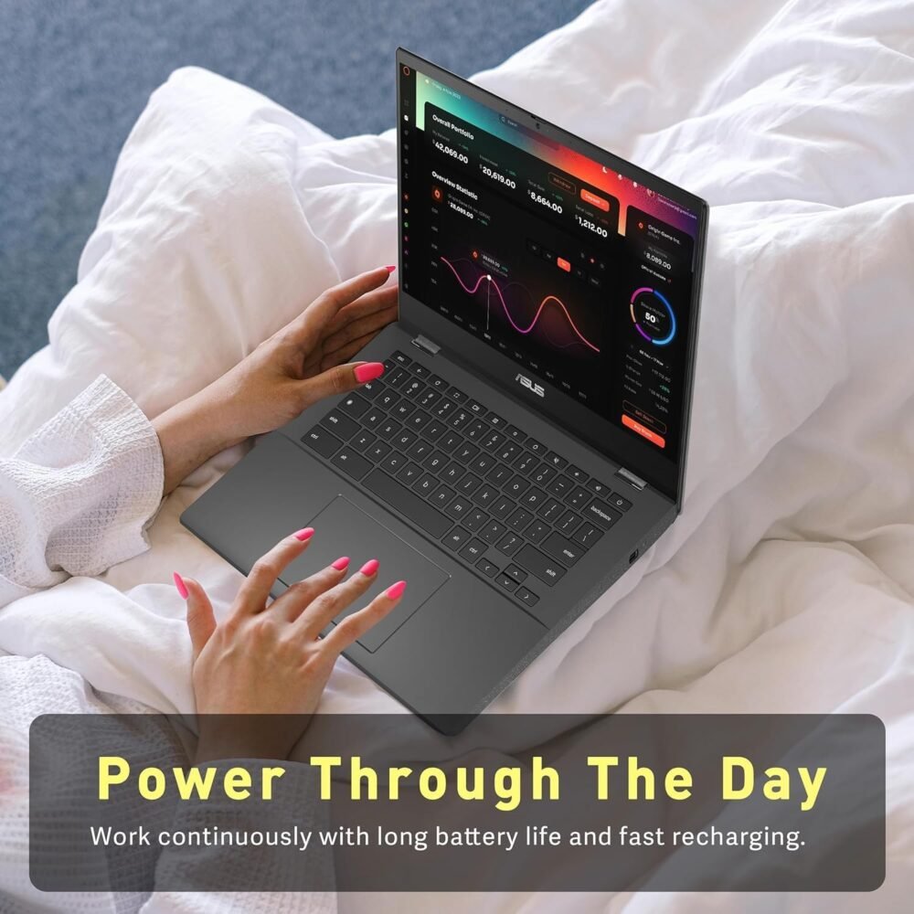 ASUS Chromebook CM1402 Laptop for Students Business, 14" FHD, MediaTek Kompanio 520, 4 GB RAM, 320 GB (64GB eMMC+256GB MSD), WiFi 6,Long-Lasting Battery, Chrome OS, Nonslip Mouse+32GB USB Flash Drive - Image 7