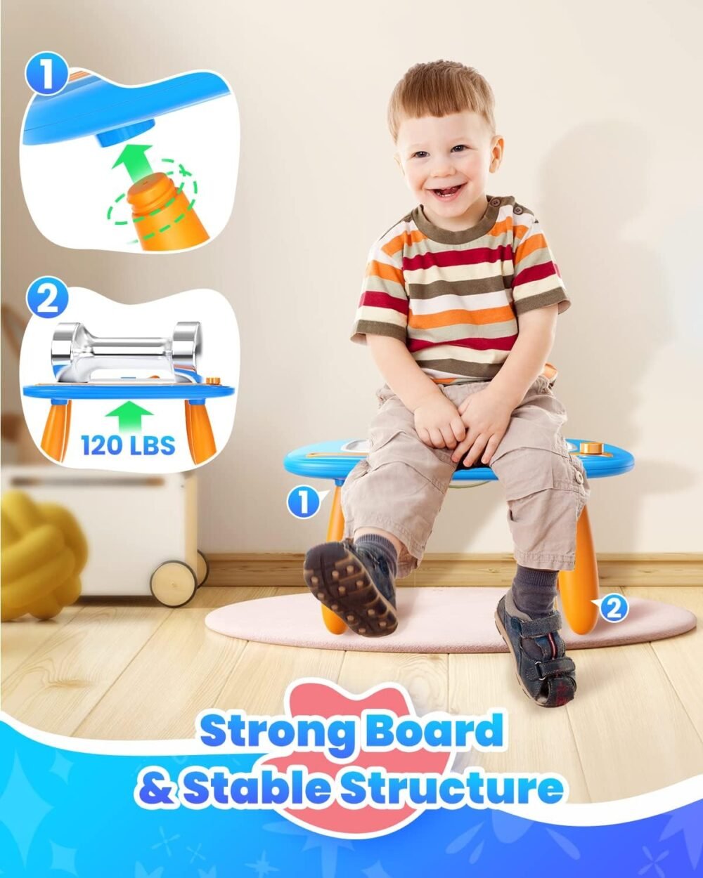 Toddlers Toys Ages 1-3, Magnetic Drawing Board, Toddler Boy Toys for 1 2 3 Years Old, Doodle Board Pad Learning and Educational Toys for 18 Months Baby 1-3 Yr Kids Birthday Gifts - Blue - Image 4