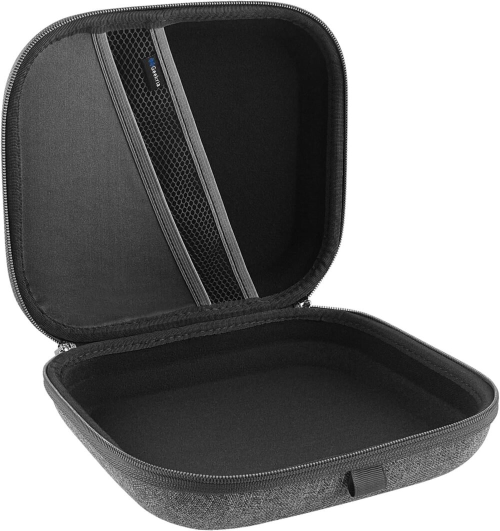 Geekria Shield Headphones Case Compatible with Sony WH-1000XM5, WH-CH720N, WH-CH710N, WH-ULT900N, WH-1000XM4, WH-XB910N, Replacement Hard Shell Travel Carrying Bag with Cable Storage (Grey) - Image 3