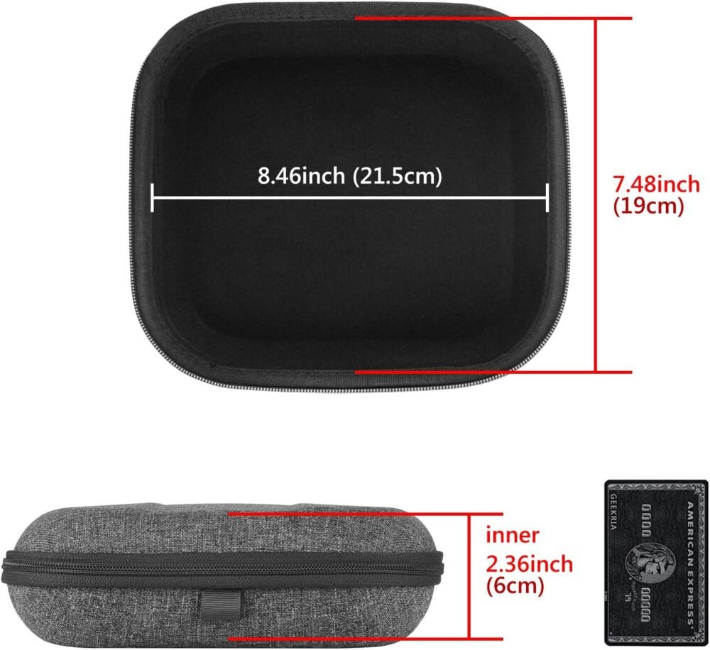 Geekria Shield Headphones Case Compatible with Sony WH-1000XM5, WH-CH720N, WH-CH710N, WH-ULT900N, WH-1000XM4, WH-XB910N, Replacement Hard Shell Travel Carrying Bag with Cable Storage (Grey) - Image 5