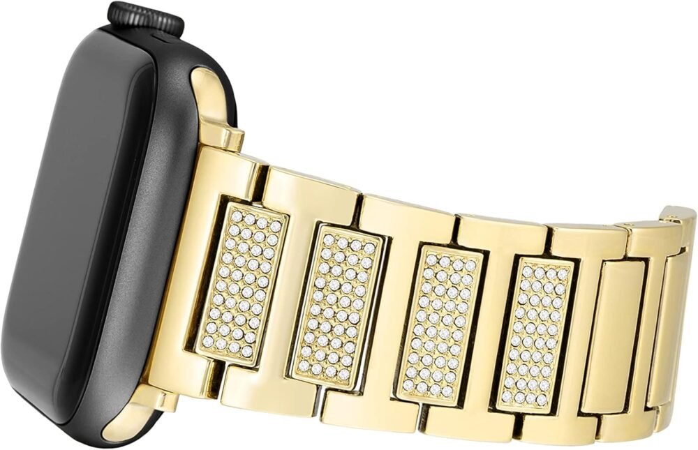 Anne Klein Premium Crystal Accented Fashion Bracelet for Apple Watch, Secure, Adjustable, Apple Watch Band Replacement, Fits Most Wrists - Image 3