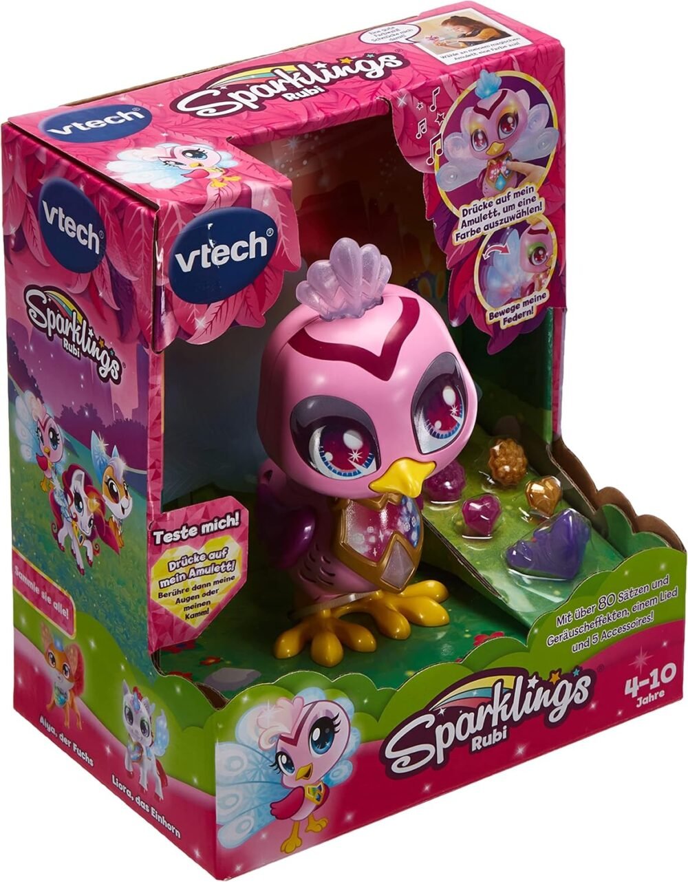 Vtech 80-532104 Sparklings Rubi the Peacock Electronic Pet with Accessories - Image 7