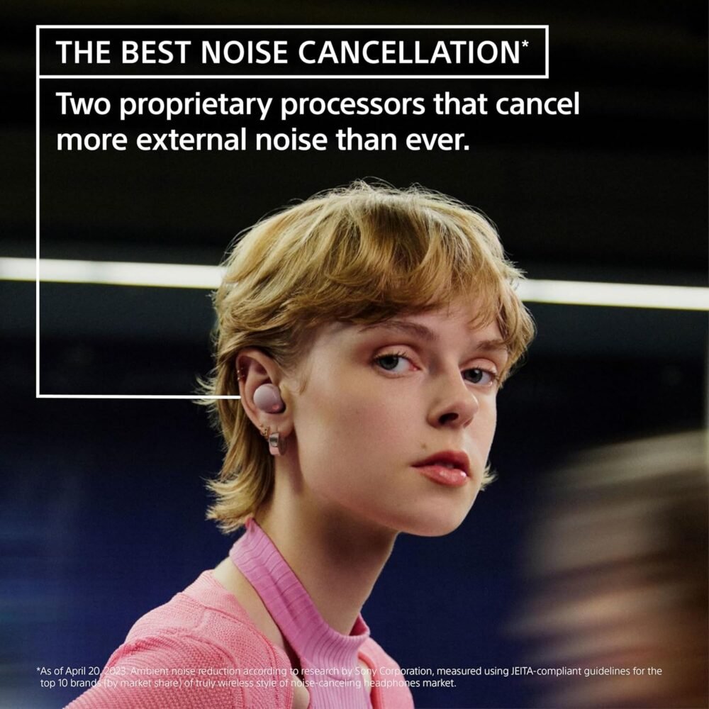 Sony WF-1000XM5 The Best Truly Wireless Noise Cancelling Earbuds Headphones, Bluetooth WF XM5 Earbuds with Alexa Built-in, Smoky Pink - Image 5