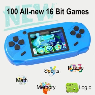 16 Bit Handheld Games for Kids Adults 3.0'' Large Screen Preloaded 100 HD Classic Retro Video Games USB Rechargeable Seniors Electronic Game Player Birthday Xmas Present (Blue) - Image 3