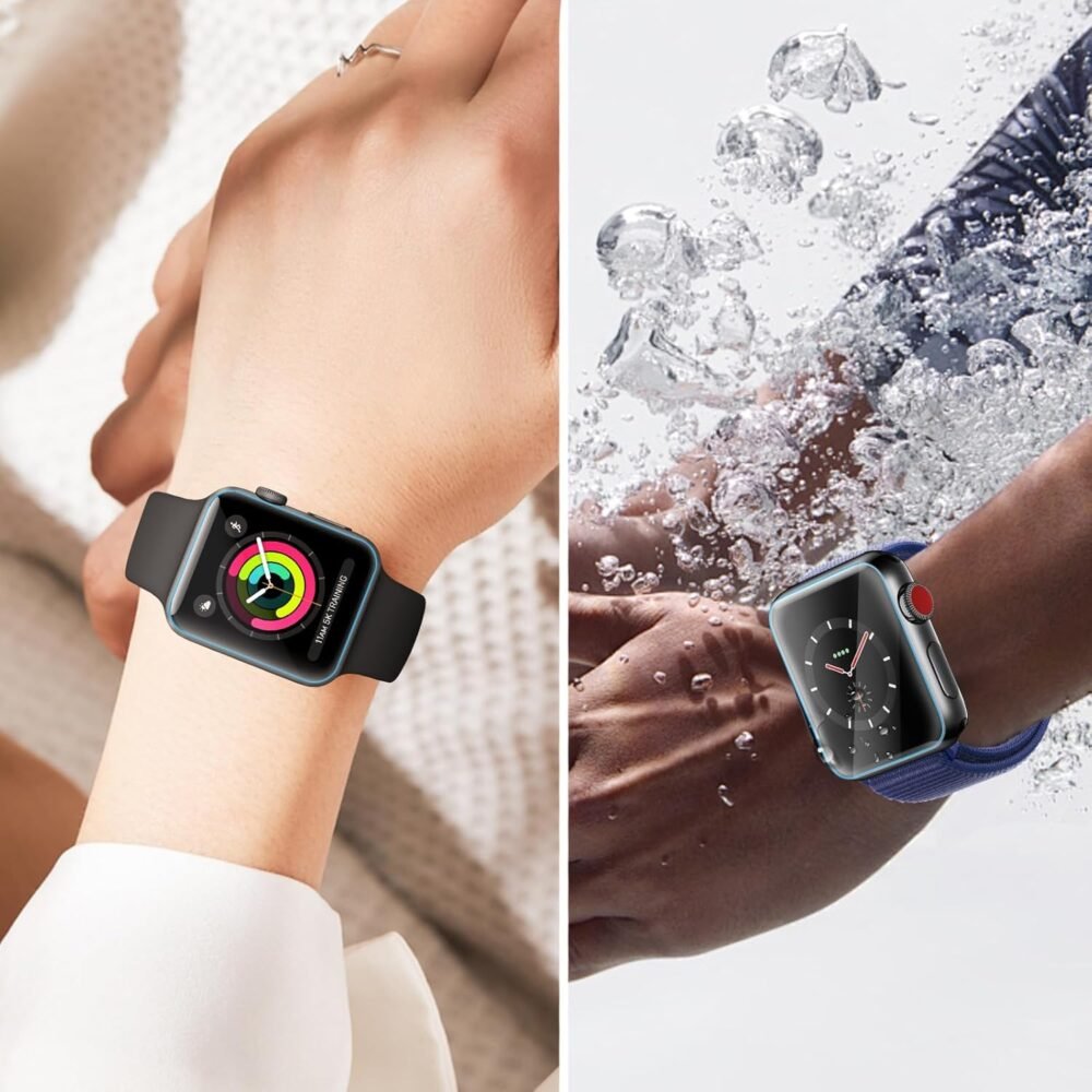 6 Pack Compatible for Apple Watch Series 3/2/1 Screen Protector 38mm Clear, Ultra-thin HD Soft TPU Film with Self-Healing [Not Glass] for iWatch 38mm Screen Protector, No-Bubbles - Image 8