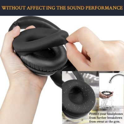 SOULWIT Ear Pads Cushions + Headband + Silicone Earpads Cover Protector, Replacement Kit for Bose QuietComfort 45 (QC45)/Quiet Comfort 35 (QC35, QC35II)/QC SE/New QC Wireless Headphones - Black - Image 6