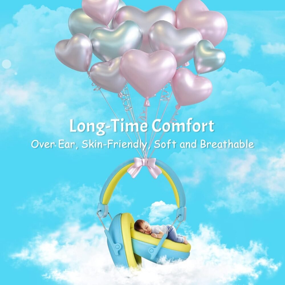 Noise Cancelling Headphones for Kids, SNR 28dB Kid Ear Protection EarMuffs, Kids Noise Cancelling Ear Protection Headphones for Autism, Baby Hearing Protection Earmuffs - Image 5