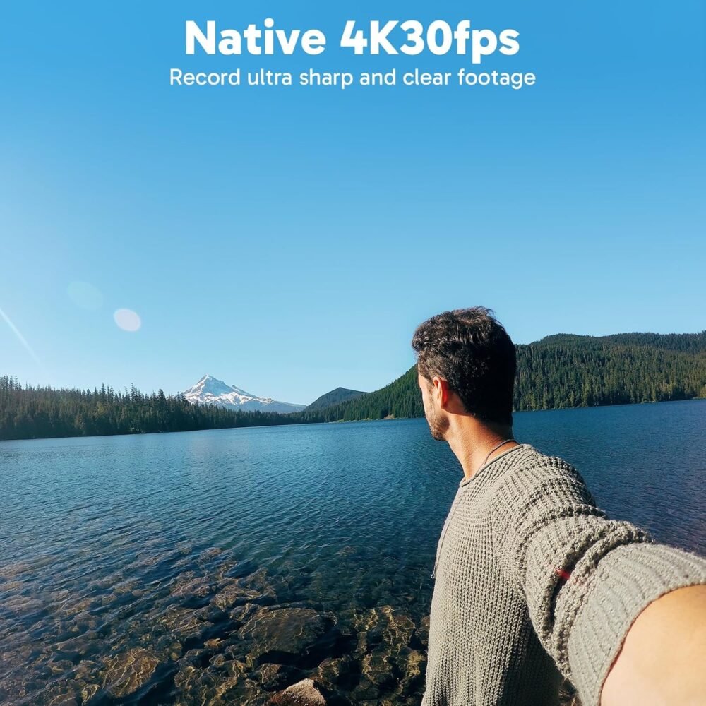 AKASO V50X Native 4K30fps WiFi Action Camera with EIS Touch Screen 4X Zoom 131 feet Waterproof Camera Support External Mic Remote Control with Helmet Accessories (with 64GB MicroSD Card) - Image 3