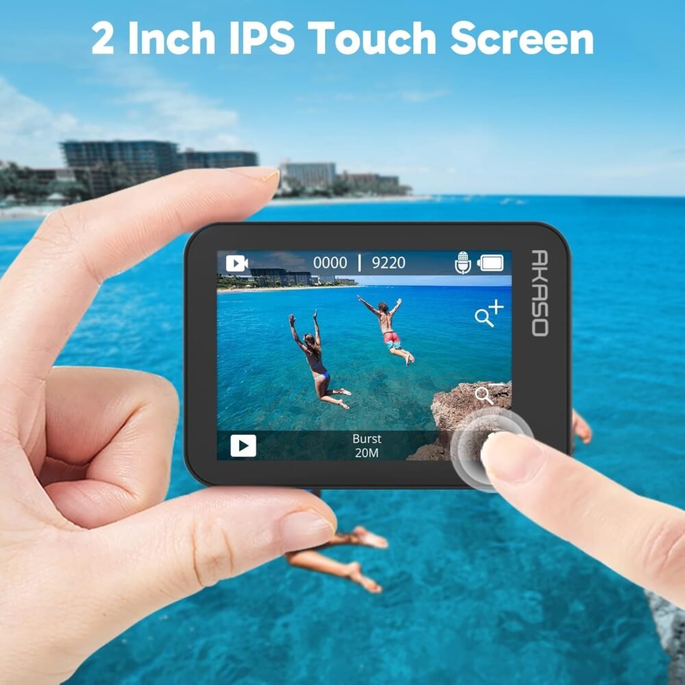 AKASO V50X Native 4K30fps WiFi Action Camera with EIS Touch Screen 4X Zoom 131 feet Waterproof Camera Support External Mic Remote Control with Helmet Accessories (with 64GB MicroSD Card) - Image 4