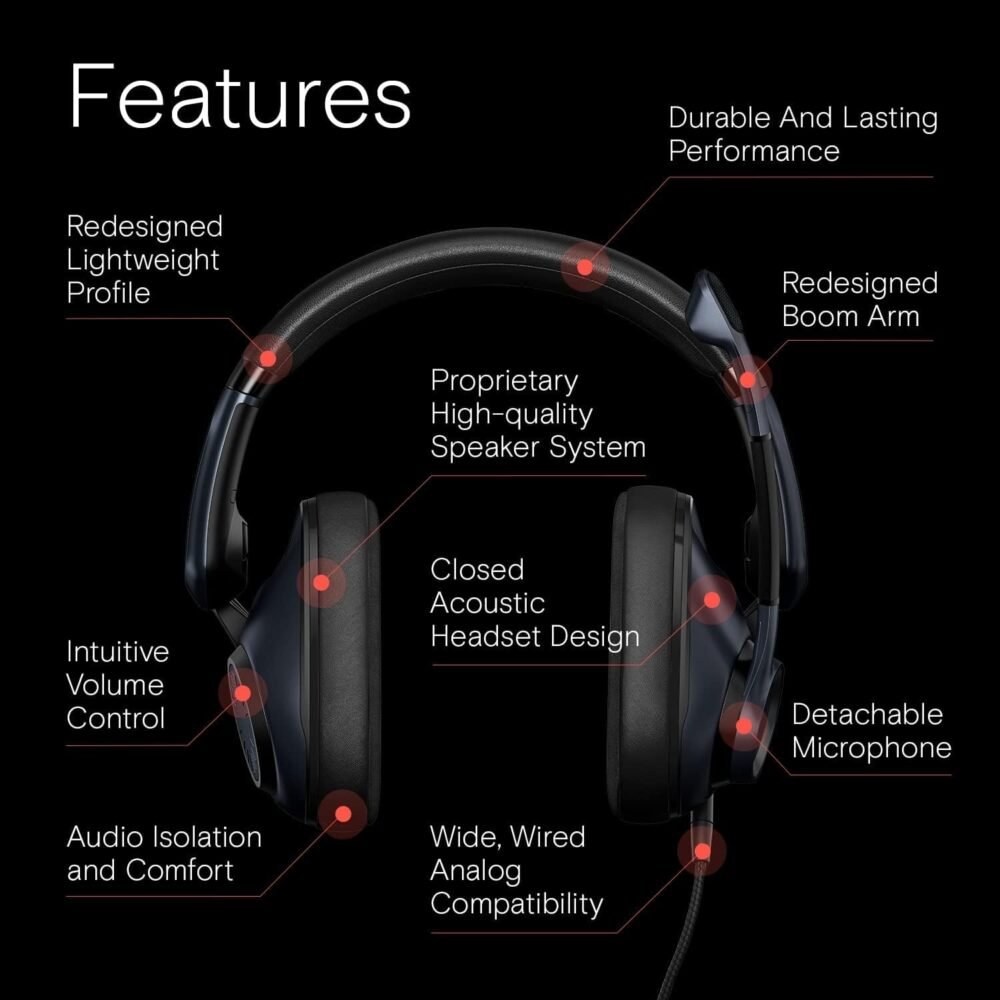 EPOS H6Pro - Closed Acoustic Gaming Headset - Over-Ear - Lightweight - Lift-to-Mute - For Xbox, PS4, PS5, PC/Windows - Accessories (Black) - Image 3