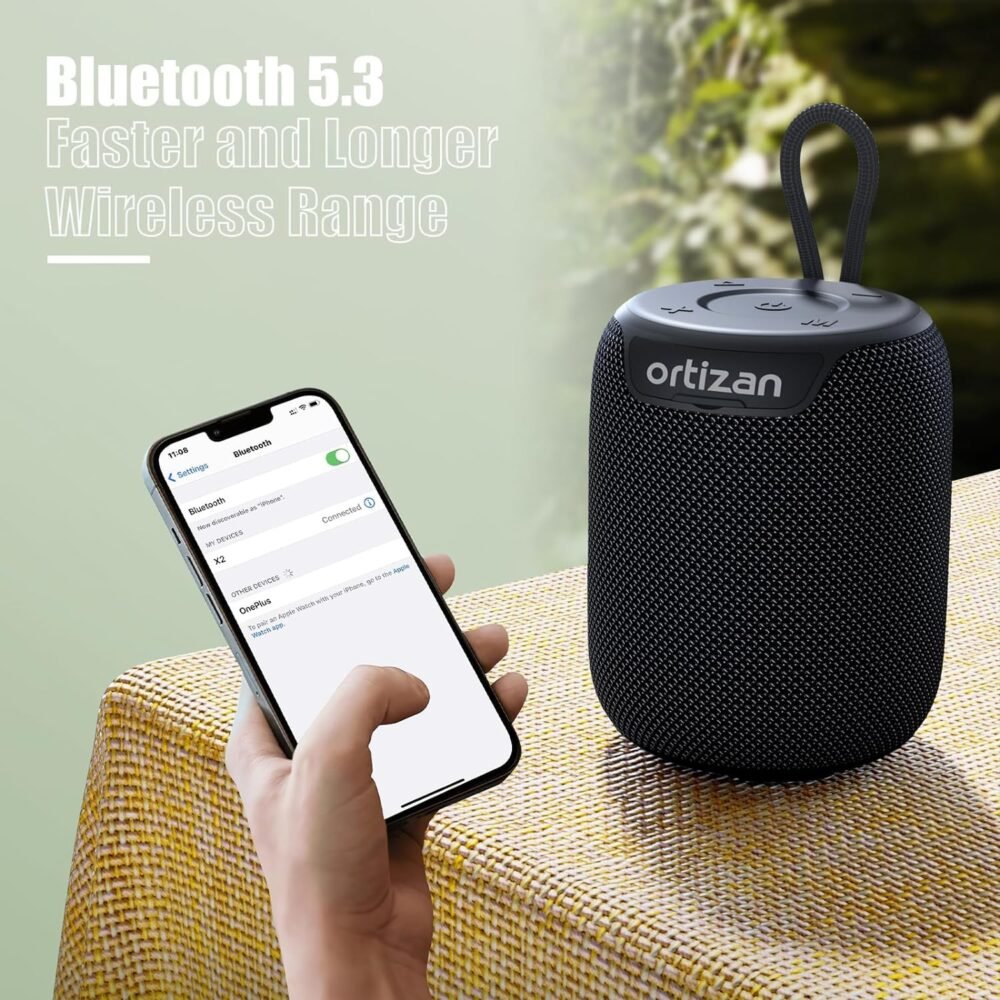 Ortizan Portable Bluetooth Speaker with Big Sound,Punchy Bass,IPX7 Waterproof,15H Playtime,Bluetooth 5.3,AUX&TF Card,Stereo Pairing,Small Wireless Speaker for Outdoor,Electronic Gadgets,Gift Ideas - Image 6