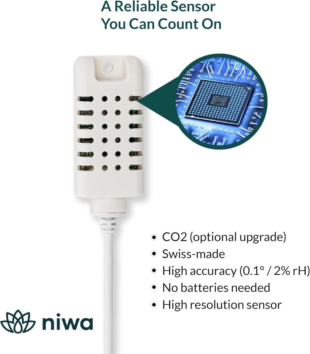 Niwa Grow Hub+, Smart Grow Room Controller with Temperature, Humidity, and Light Sensors. Monitor & Automate Your Indoor Garden. Ideal for Small-Scale Grow Tents. Receive Alerts and Control Your VPD - Image 9