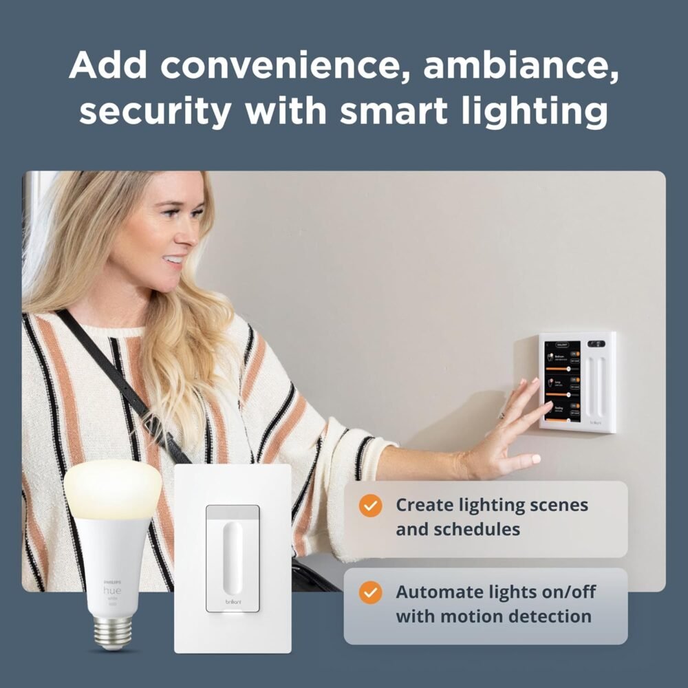 Brilliant Smart Home Control (Plug-In Panel) — Alexa Built-In & Compatible with Ring, Sonos, Hue, Google Nest, Wemo, SmartThings, Apple HomeKit — In-Wall Touchscreen Control for Lights, Music, & More - Image 9