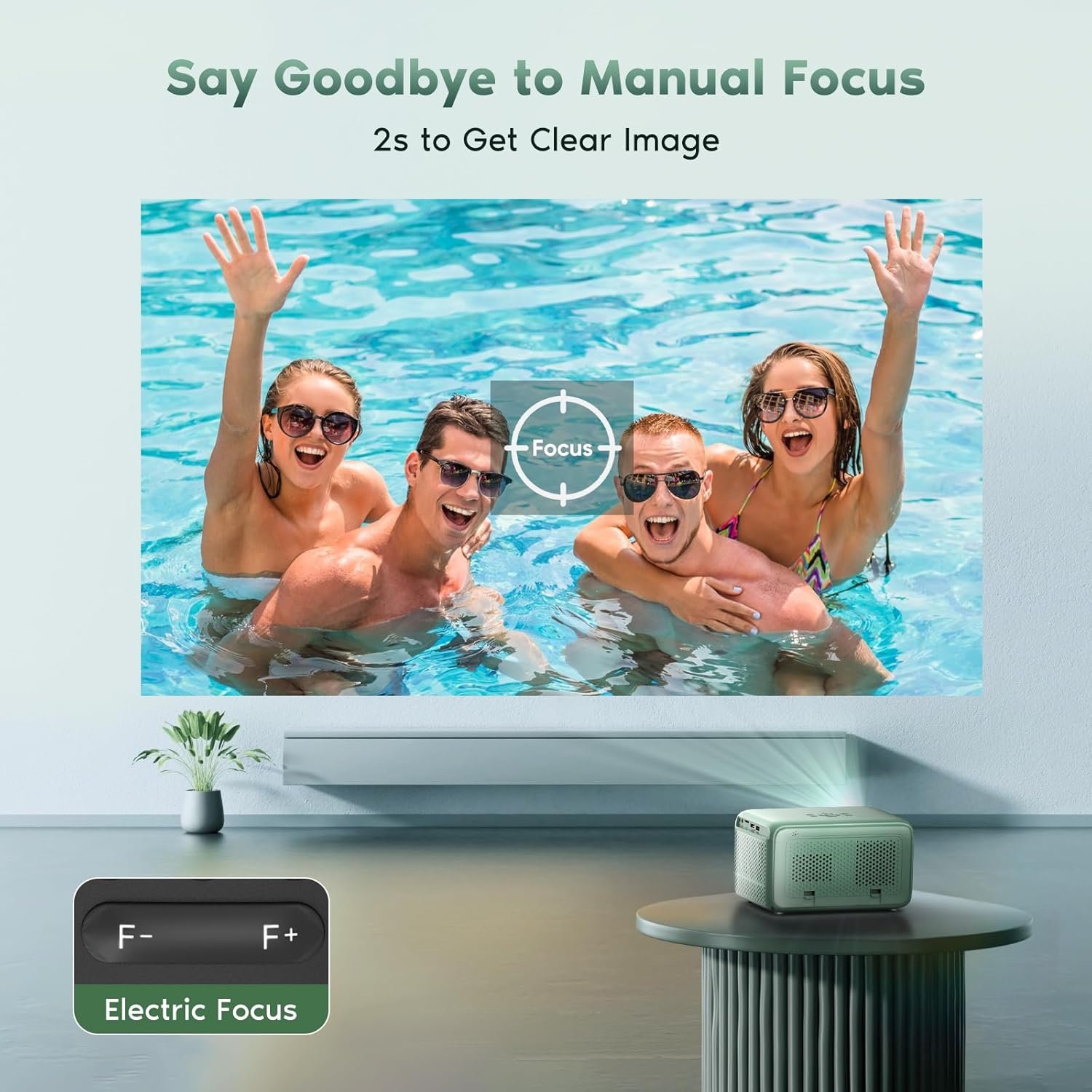 【Electric Focus】4K Projector with WiFi and Bluetooth, TMY Portable Projector with Zoom Function, Movie Projector for Phone/TV Stick/HDMI/USB/Laptop/DVD/PS5, Mini Projector for Bedroom or Outdoor - Image 3