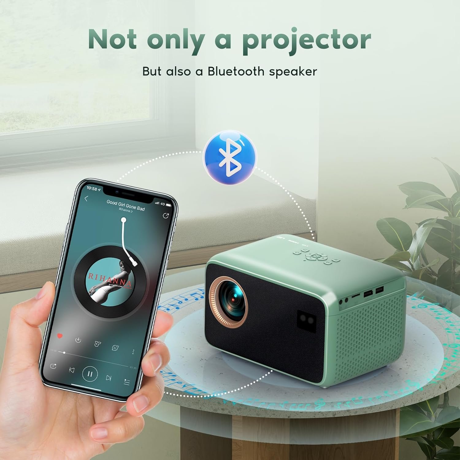 【Electric Focus】4K Projector with WiFi and Bluetooth, TMY Portable Projector with Zoom Function, Movie Projector for Phone/TV Stick/HDMI/USB/Laptop/DVD/PS5, Mini Projector for Bedroom or Outdoor - Image 6