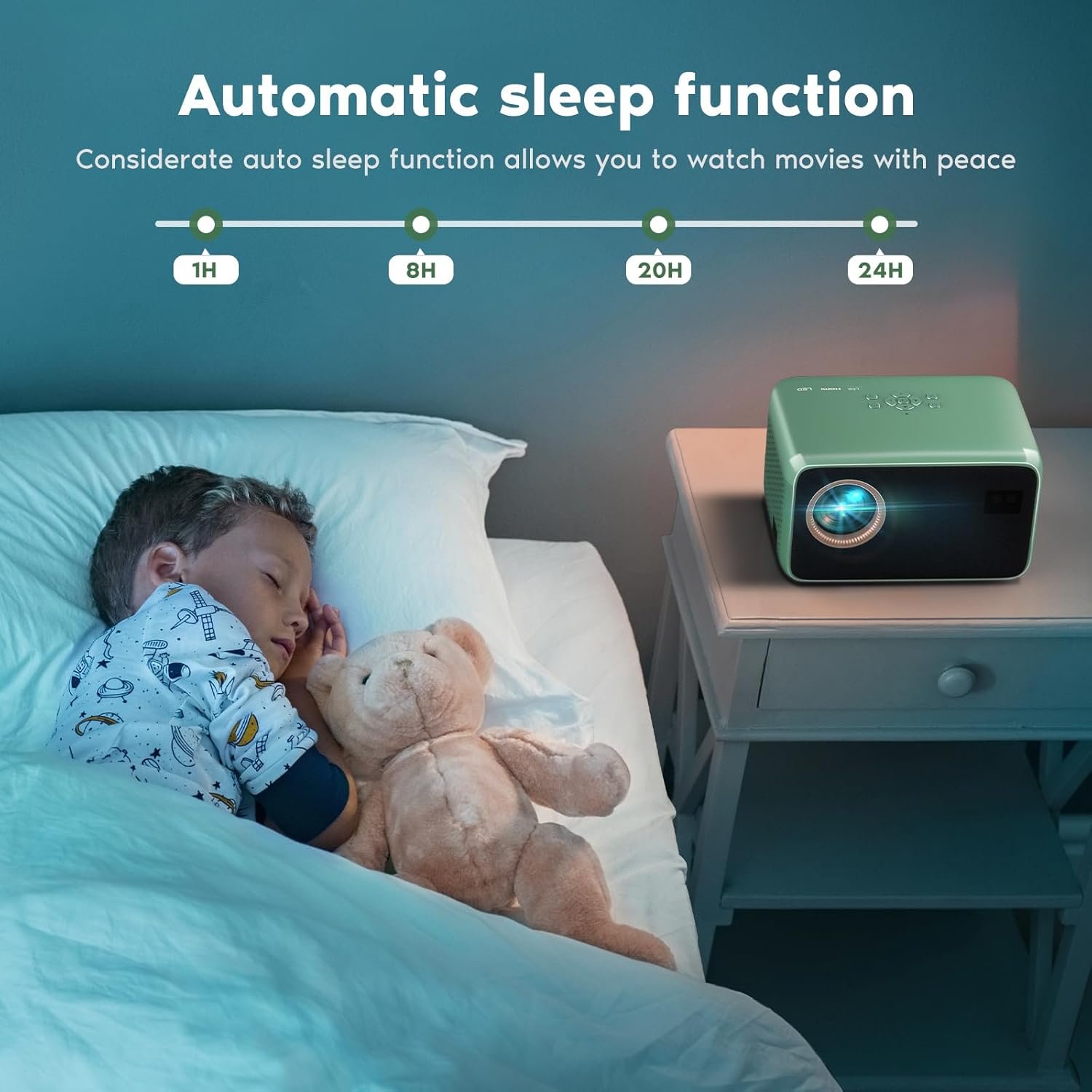 【Electric Focus】4K Projector with WiFi and Bluetooth, TMY Portable Projector with Zoom Function, Movie Projector for Phone/TV Stick/HDMI/USB/Laptop/DVD/PS5, Mini Projector for Bedroom or Outdoor - Image 7